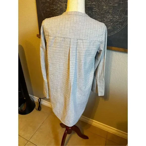 Madewell Split Cuff Gray Cotton Tunic Women Top Weathered Concrete Size XS H3939 - Picture 2 of 13